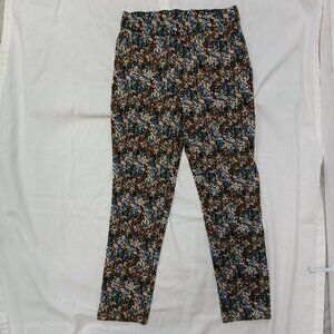 Jules & Leopold S Floral Print Multi-color Straight Leg Pants with Side Pockets